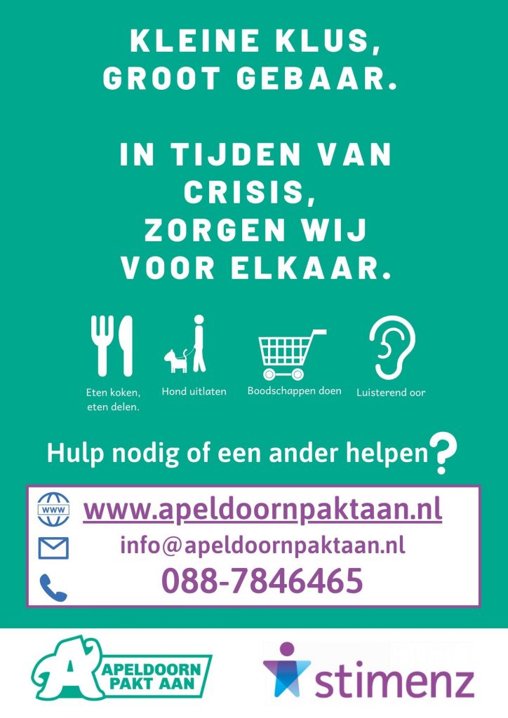 ‘Kleine klus, groot gebaar. In tijden van crisis, zorgen wij voor elkaar’.