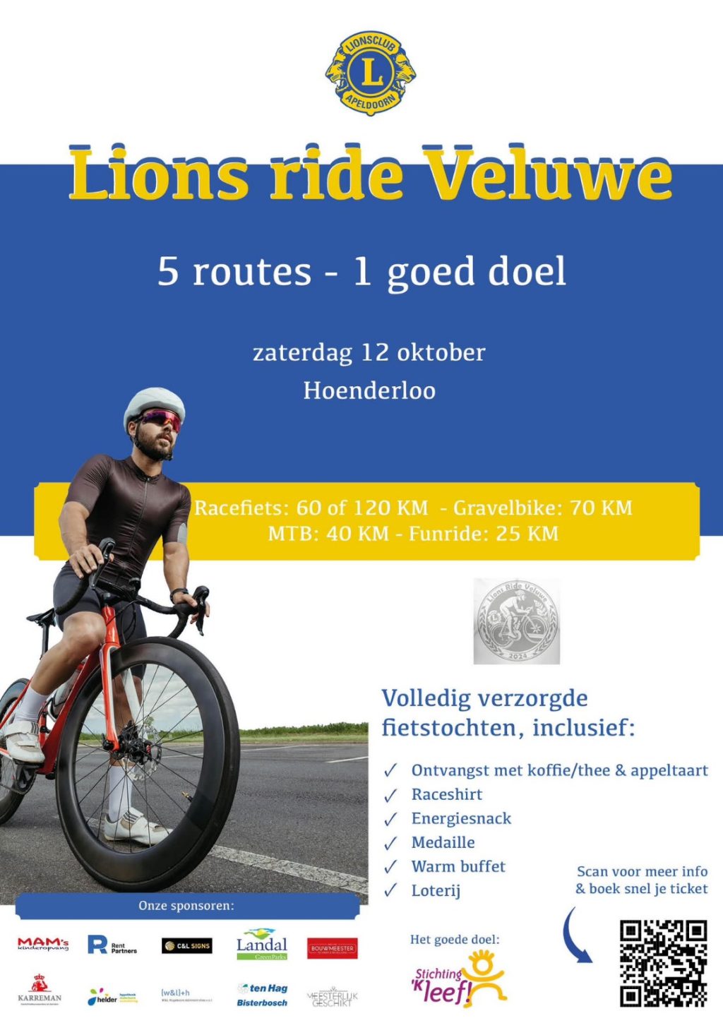 Lions Club Apeldoorn organiseert eerste ‘Lions Ride Veluwe’ fietsevent
