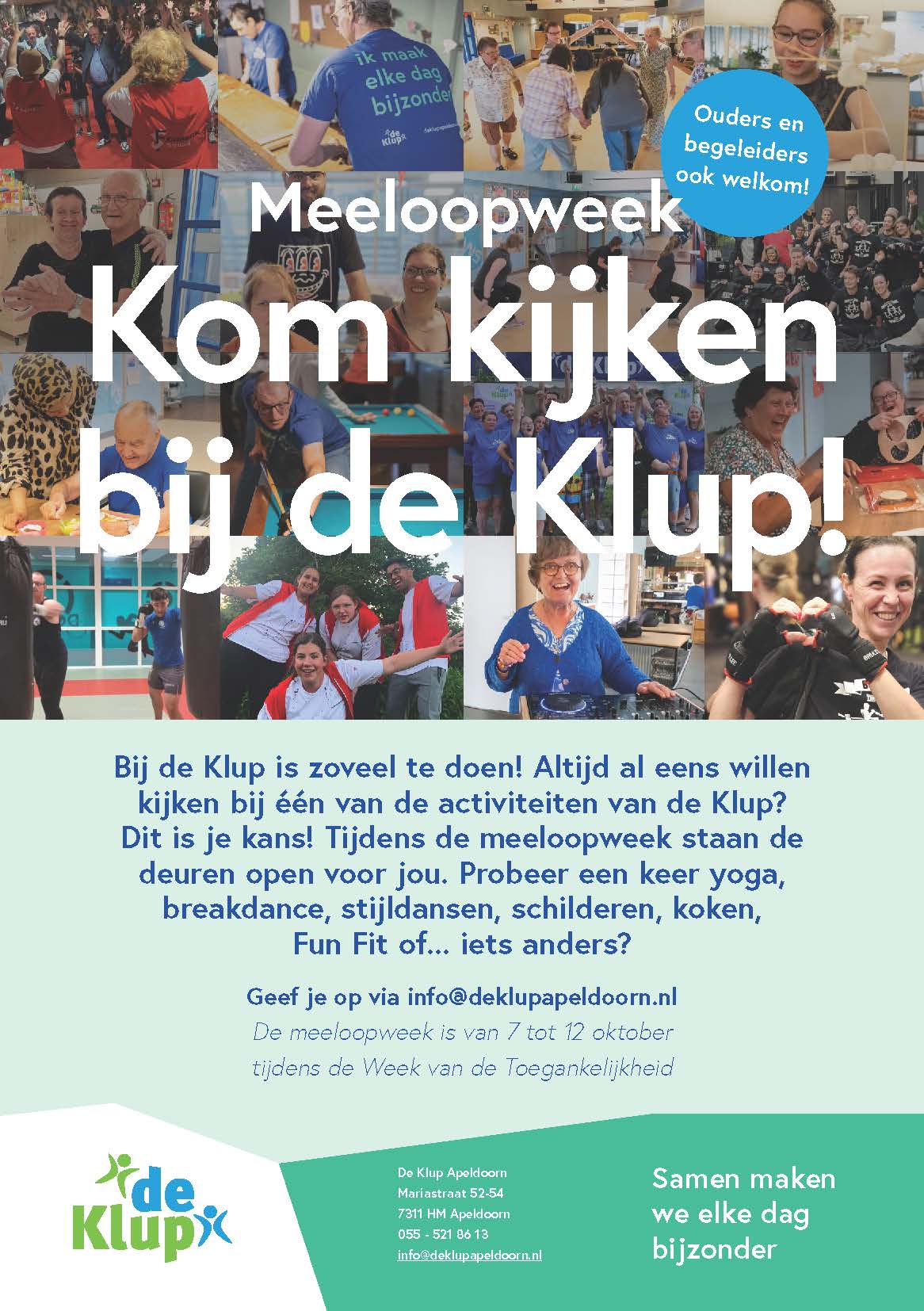 De Klup opent haar deuren tijdens de Meeloopweek in de Week van de Toegankelijkheid