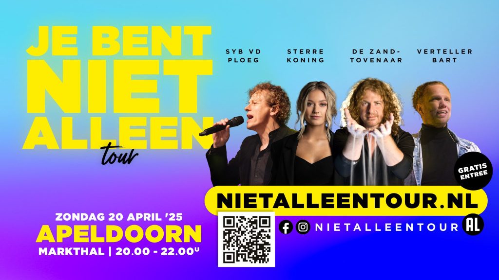 ‘Je bent niet alleen’ – Paasconcert in Apeldoorn op 20 april
