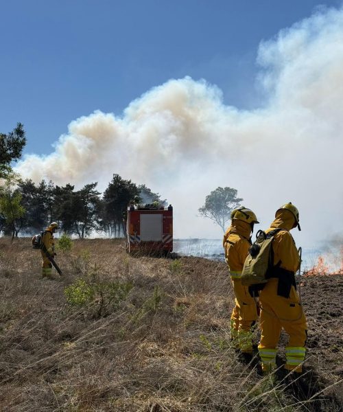 Grote natuurbrand op defensieterrein bij ’t Harde: rook tot ver in het land zichtbaar
