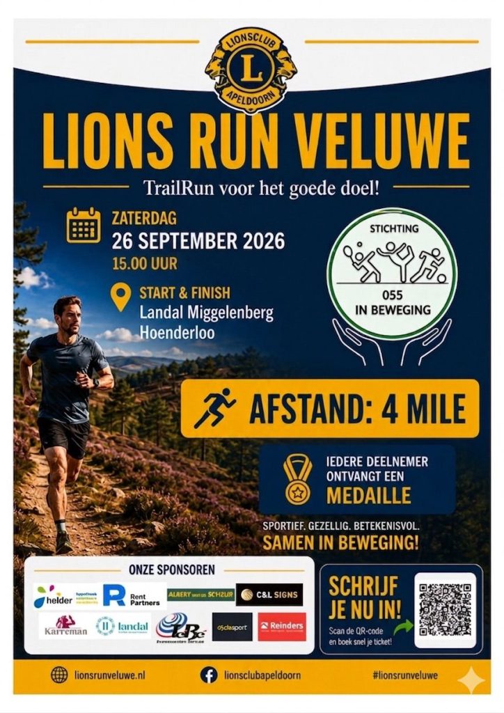 Lions Club Apeldoorn organiseert sportweekend voor het goede doel