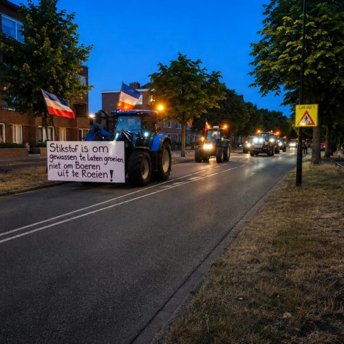 [VIDEO] Onverwachte colonne tractoren trekt door Apeldoorn na eerdere boerenacties