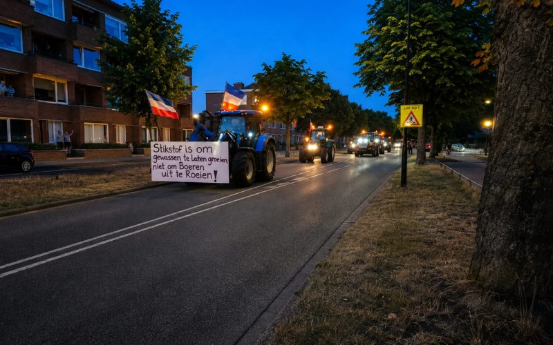 [VIDEO] Onverwachte colonne tractoren trekt door Apeldoorn na eerdere boerenacties