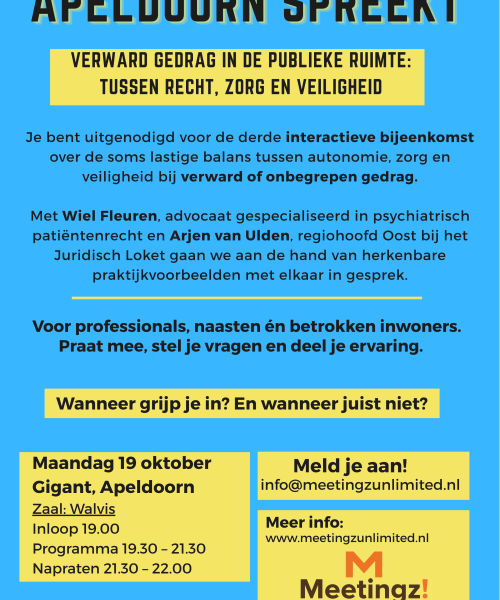 Bijeenkomst in GIGANT over verward gedrag, zorg en juridische grenzen